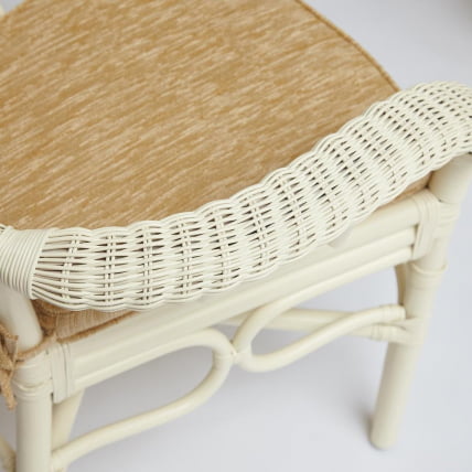 Комплект обеденный АНДРЕА ГРАНД (стол со стеклом+6 кресел+ подушки) ТCХ Вхите (белый), Ткань рубчик, цвет кремовый / ANDREA GRAND TCH White_12