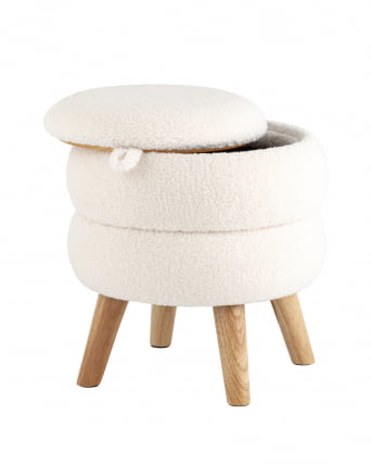 Пуф с ящиком Винни С Тедди белый / S_1