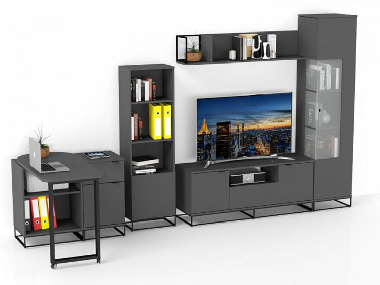 Полка навесная Ситй средняя графит / City_9