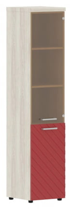 Шкаф колонка комбинированная с топом (правый) Торр ЛУКС ТЛХC 42.2 Р Сосна Эдмонд Красный / Torr LUX TLHC R_0