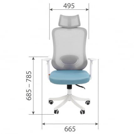 Кресло руководителя CХАИРМАН CХ563 Белый/бирюзовый / CHAIRMAN CH563_5