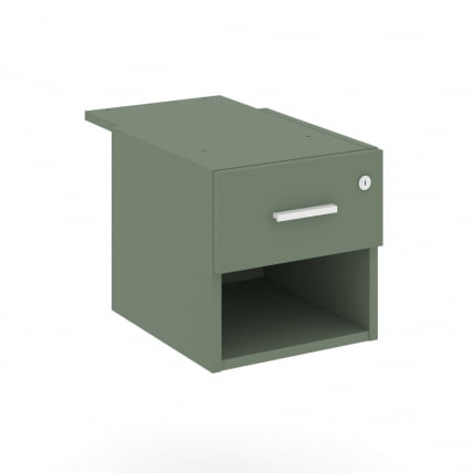 Тумба подвесная с ящиком и нишей CОНCЕПТ CН.ПТ-005 Б/В Кобо Белый / CONCEPT CN.PT-005 B/W_0