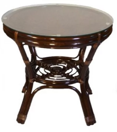 Стол Багама круглый с плетеной столешницей Бахама2 венге / Bahama2_0