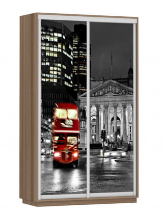 Шкаф-купе двухдверный Экспресс Дуо 1400х2400х Лондон/Ясень шимо тёмный / 1400х2400h_0