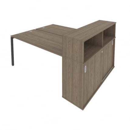 Рабочая станция с опорным шкафом-купе Метал Сйстем Б.РС-СШК-2.4 Вяз/Антрацит / Metal System_0