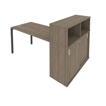 Рабочая станция с опорным шкафом-купе Метал Сйстем Б.РС-СШК-3.3 Вяз/Антрацит / Metal System_0