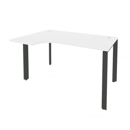 Стол эргономичный левый на П-образном м/к ОНИКС О.МП-СА-2Л Белый Бриллиант/Антрацит / ONIX O.MP-SA-2L_0
