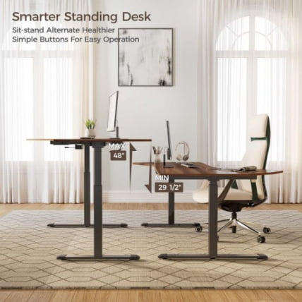 Стол компьютерный с электроприводом Еурека ЕРК-ЕДИ-ФС-ВН (Фан шапед), орех / Eureka ERK-EDI-FS-WN (Fan shaped),_4