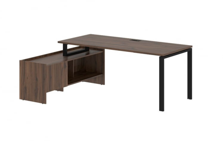 Стол с тумбой ЕДИС ЕУCТ 19814 Дуб Денвер темный Черный / EDIS EUCT_0