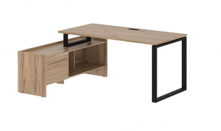 Стол с тумбой ЕДИС ЕКCТ 17814 Дуб Денвер светлый Черный / EDIS EQCT_0