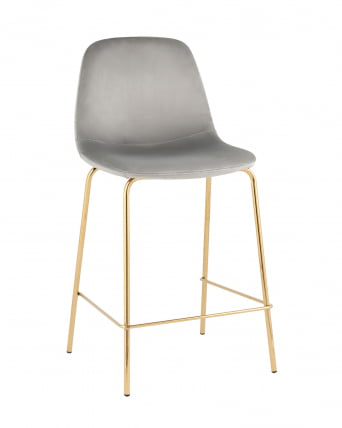 Стул полубарный Валенсия СН велюр Серый золотые ножки / SN_0