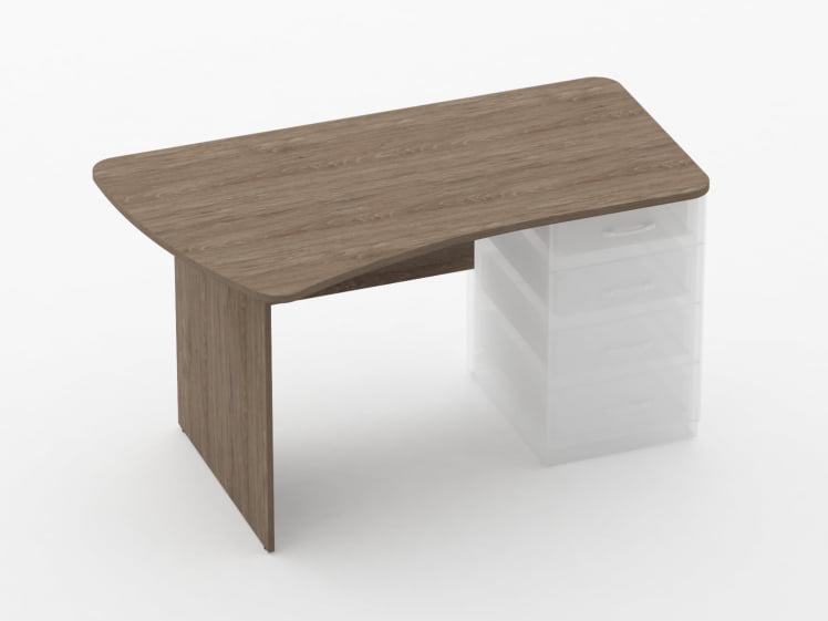 Стол эргономичный под встроенную тумбу Глассй 1.121.14Л Дуб Верцаска / Glassy_0
