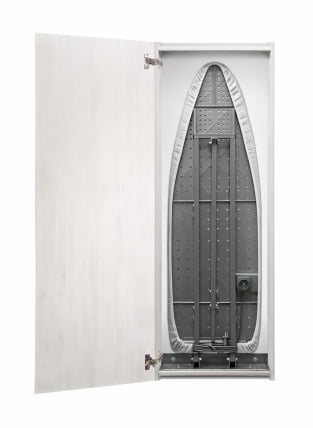 Шкаф со встроенной гладильной доской Ирон Слим Принт (левый) Беленый дуб / Iron Slim Print_0