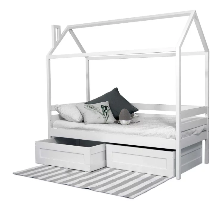 Кровать-домик РооРоом кд-11 c ящиками Белый / RooRoom c_0
