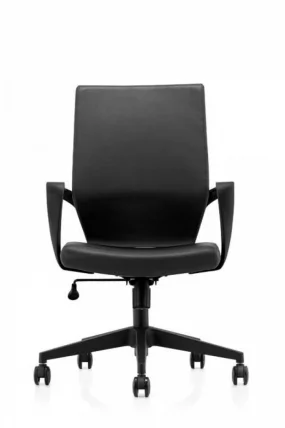Кресло офисное СОЮЗ ЛБ Черная экокожа / LB_0