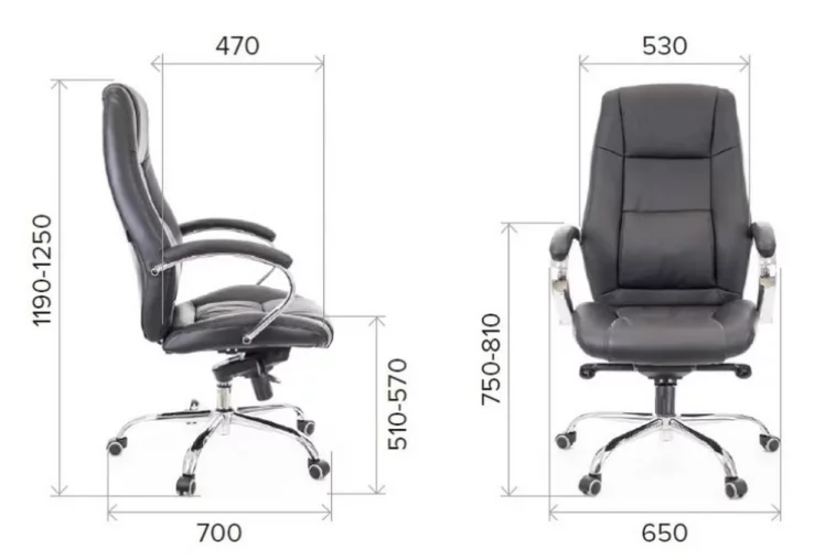 Кресло руководителя Крон М кожа Черный / Kron M_4