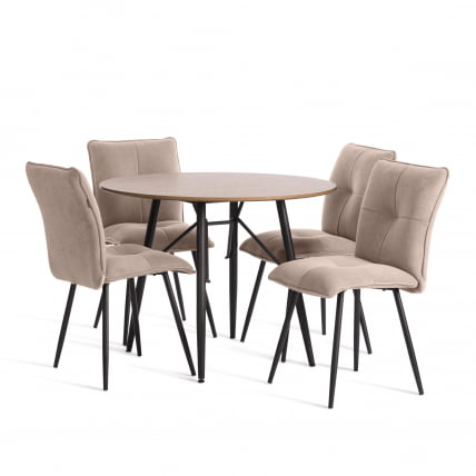 Стул обеденный Свеет флок , 46х55х88, бежевый/черный, 7 / Sweet_9