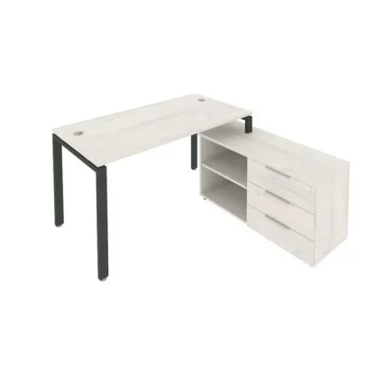 Рабочая станция на П-образном м/к с опорной тумбой правая Метал Сйстем Б.РС-СТС-2.3 Пр Наварра/Антрацит / Metal System_0