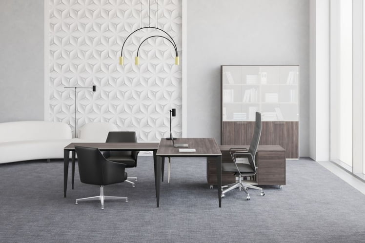 Комплект мебели для кабинета руководителя Атлас №02 Бренсон Трюфель Антрацит / Atlas_0