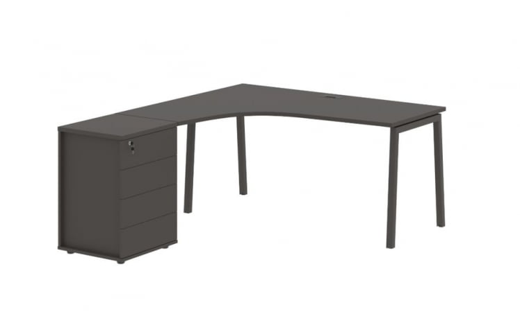 Стол эргономичный с тумбой (левый) ЕДИС ЕЛCЕТ 1518 Л Мокко / EDIS ELCET L_0