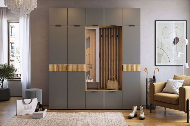 Антресоль трехдверная Бери МПР-026 Дуб крафт золотой/графит / MPR-026_6