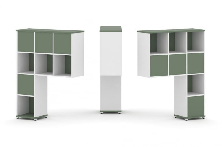 Надставка на стол высокая двухсторонняя + задняя стенка (8 шт.) CОНCЕПТ CН.ДНВ-005 Кобо Белый бриллиант Белый металл / CONCEPT CN.DNV-005_0