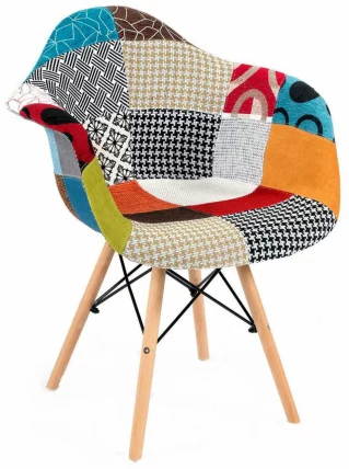 Стул Еамес ДСВ ткань Пэчворк / Eames DSW_1