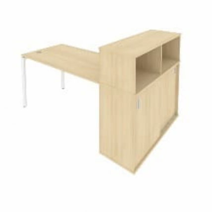 Рабочая станция с опорным шкафом-купе Метал Сйстем Б.РС-СШК-3.3 Акация/Белый / Metal System_0
