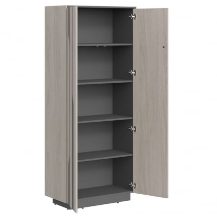 Шкаф высокий Лине СФ-574204 Дуб серый Черный графит / Line_1