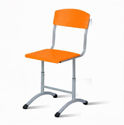 Стул ученический регулируемый ФГК (рост 3-5) 390х487 мм ЛДСП Оранжевый РАЛ 2003/Металл Серый / RAL_0