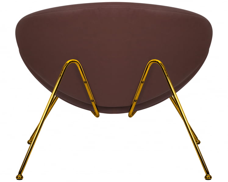 Кресло дизайнерское ДОБРИН ЕМИЛЙ (коричневый винил ЙП5, золотое основание) / DOBRIN EMILY YP5,_4