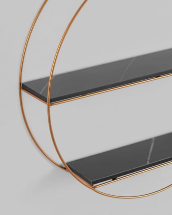 Полка Луна золотая Черный мрамор / Luna_5