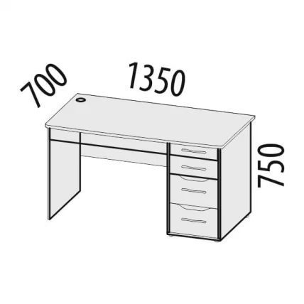 Стол компьютерный с надстройкой Мегаполис 55.14 55.19 Сосна Астрид_3