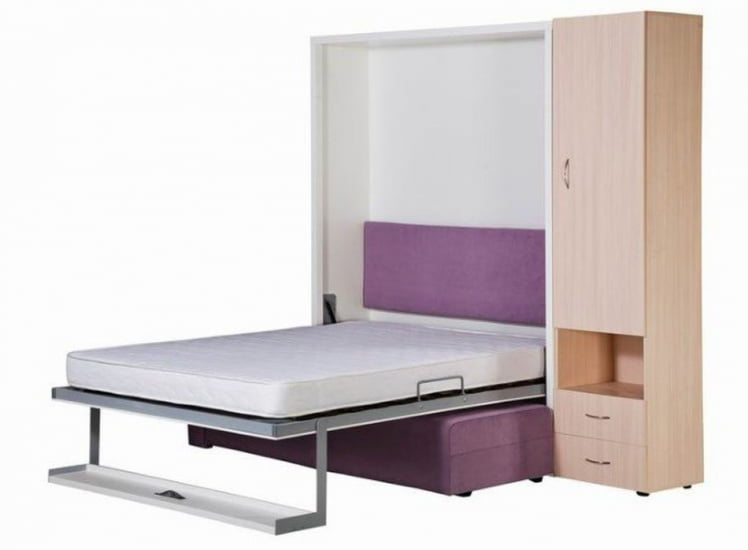 Шкаф-диван-кровать Смарт 1 3-в-1 правый 1600 Белая шагрень_2