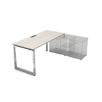 Стол рабочий, прямолинейный три опоры, правый ГЛОСС ЛИНЕ НСТП-О.979 Иворй / GLOSS LINE Ivory_0