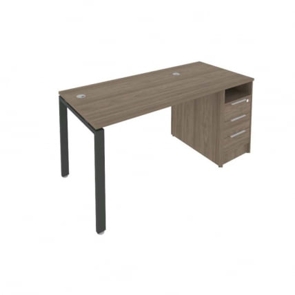 Рабочая станция с опорной тумбой Метал Сйстем Б.РС-СТП -1.2 Вяз/Антрацит / Metal System_0