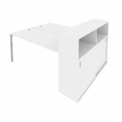 Рабочая станция с опорным шкафом-купе Метал Сйстем Б.РС-СШК-2.4 Белый/Серый / Metal System_0