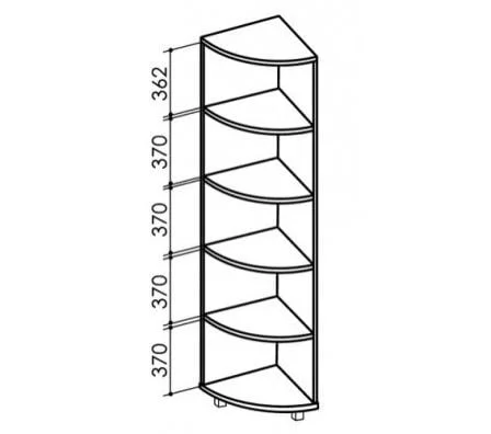 Пристрой радиусный ВЕСТ Модуль 7 Ясень шимо темн/Ясень шимо св / WEST_2