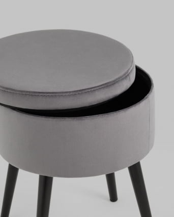 Пуф Клайс с ящиком велюр Серый_3