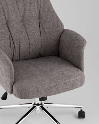 Кресло офисное ТопЧаирс Неома серый экокожа / TopChairs Neoma_8