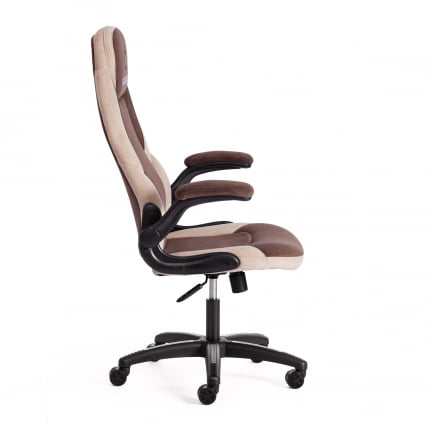 Кресло офисное БАЗУКА флок , коричневый/бежевый/коричневый перфорированный, 6/7/6/06 / BAZUKA_1