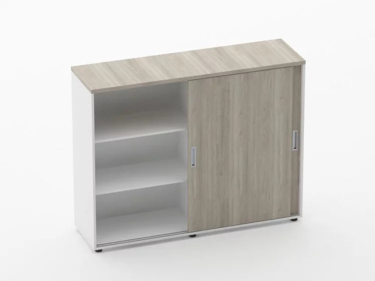 Тумба-купе высокая для рабочего модуля Дека 9.03.145 Дуб Сантана светлый/Белый / Deka_1