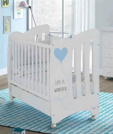 Кровать Микуна Вондерфул 120кс60 Вхите/Блуе / Micuna Wonderful 120x60 White/Blue_0