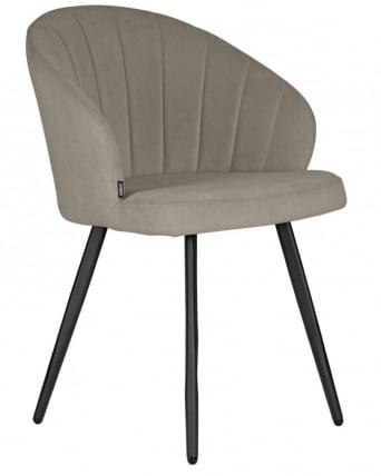 Стул обеденный ДОБРИН НАОМИ (ЭМАЛЬ ЧЕРНЫЙ МУАР велюр Катаниа Кокоа) / DOBRIN NAOMI Catania Cocoa)_1