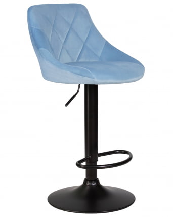 Стул барный ДОБРИН ЛОГАН БЛАCК (пудрово-голубой велюр (МДЖ9-74)) 2 шт / DOBRIN LOGAN BLACK (MJ9-74))_2
