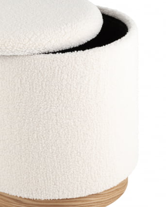 Пуф с ящиком Холли Л Тедди белый / L_2