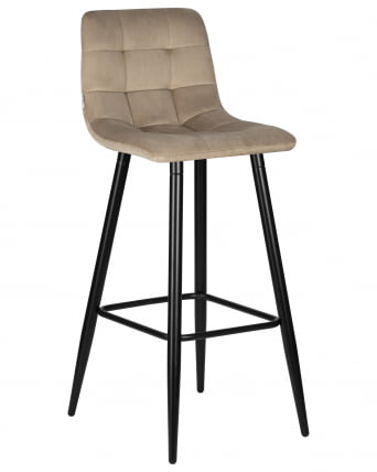 Стул барный ДОБРИН НИCОЛЕ (черные матовые ножки, мокко велюр (108-104)) / DOBRIN NICOLE_0