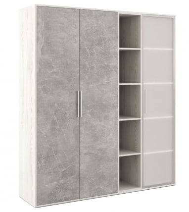 Шкаф высокий 3 створки, с нишей Б-ТОНЕ БТН36152531 Сосна Бетон светлый / B-TONE BTN36152531_0