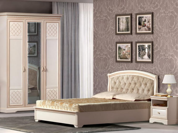 Кровать 1600 Парма 805 Кремовый белый Патина_5