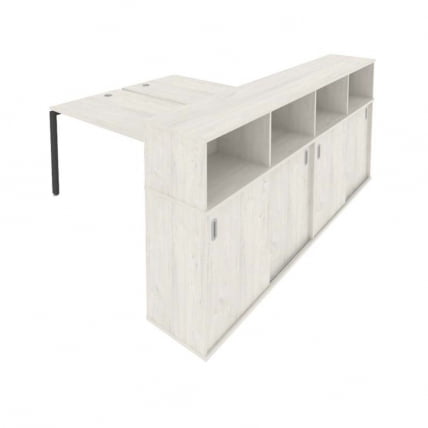 Рабочая станция с опорным шкафом-купе Метал Сйстем Б.РС-СШК-4.4 Наварра/Антрацит / Metal System_0